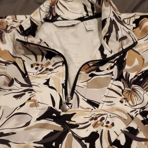 Sport Savvy Floral Quarter-Zip Pullover